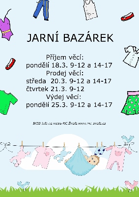 Tradiční bazárek jarních a letních věcí v MC Žirafa